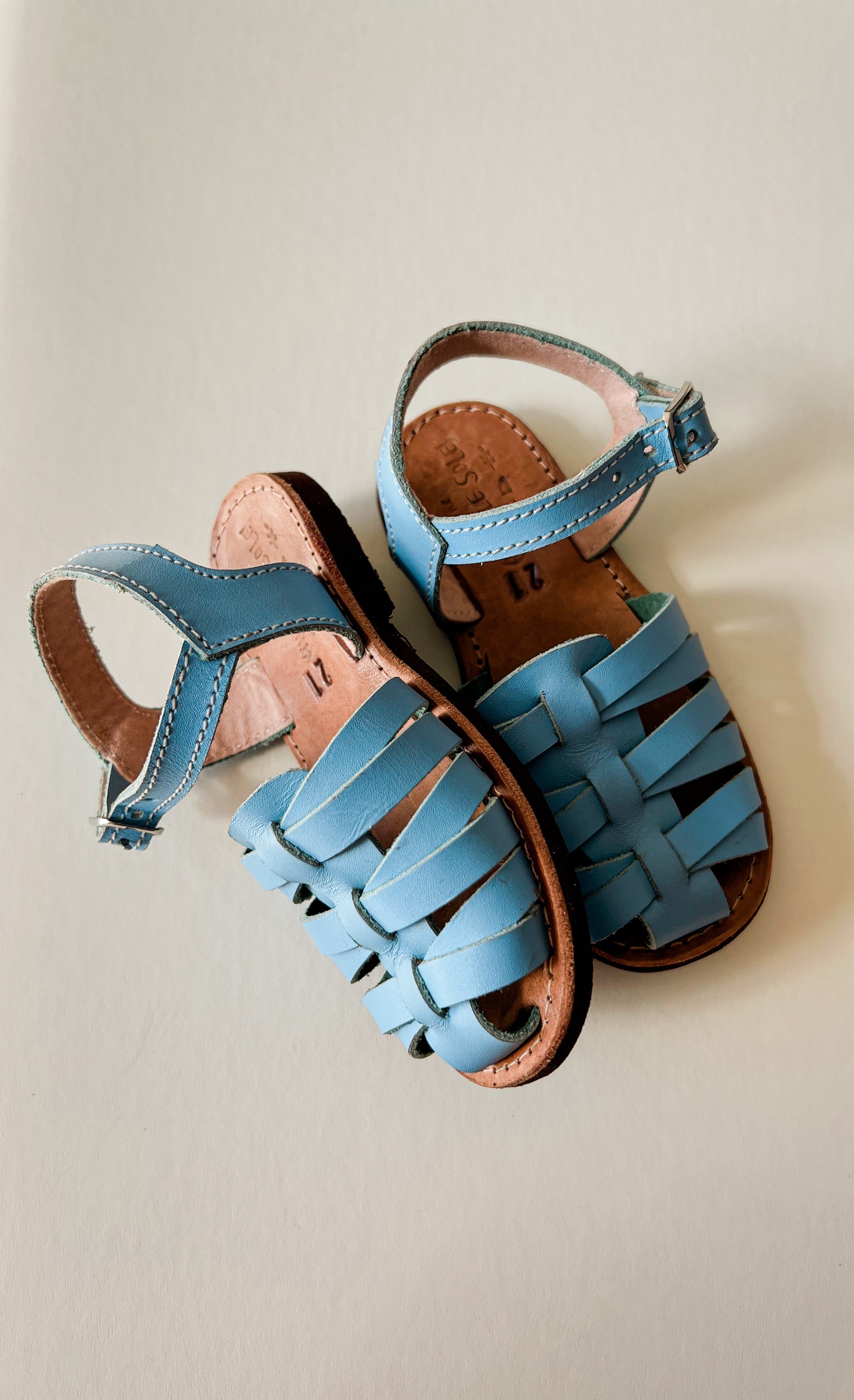 Finn Sandals  | Sky Blue Leather | Waffle Sole