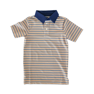 QB Gray Stripe Polo
