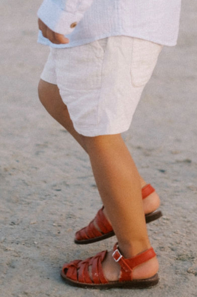 Finn Sandals  | Red Leather | Waffle Sole