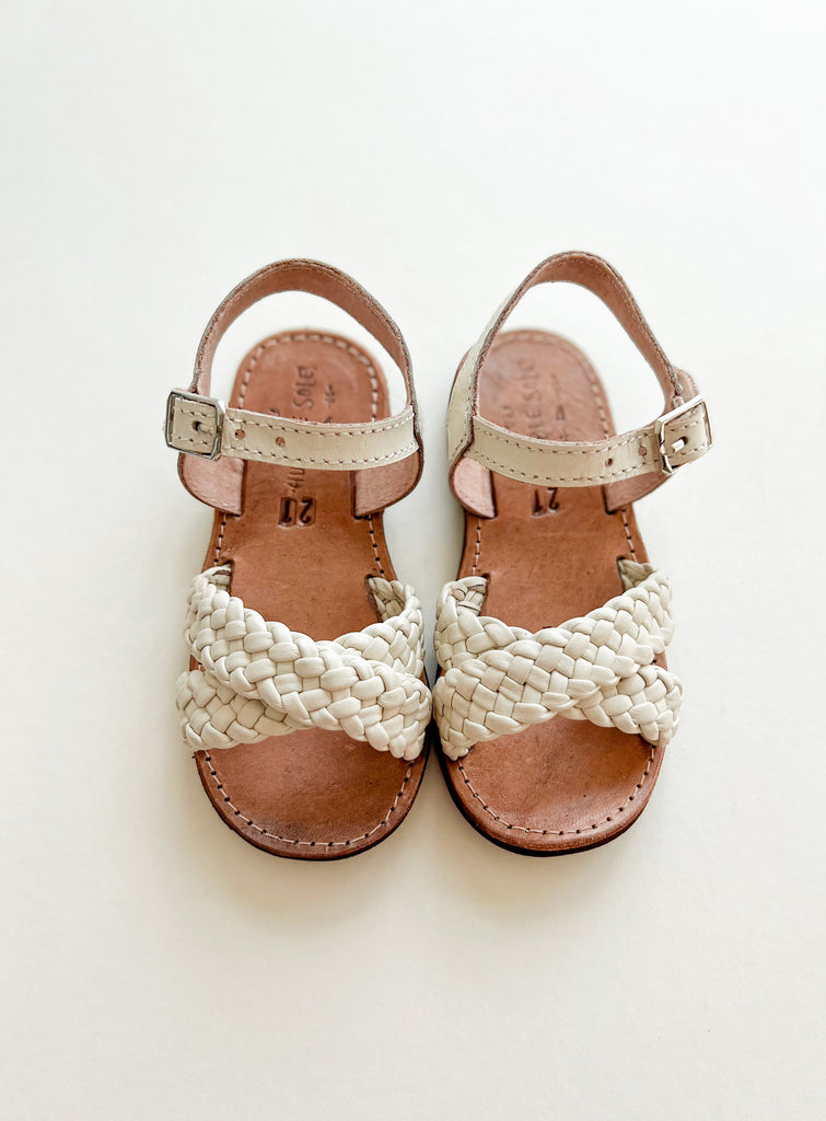 Zara Sandals | Cream Leather | Rubber Sole
