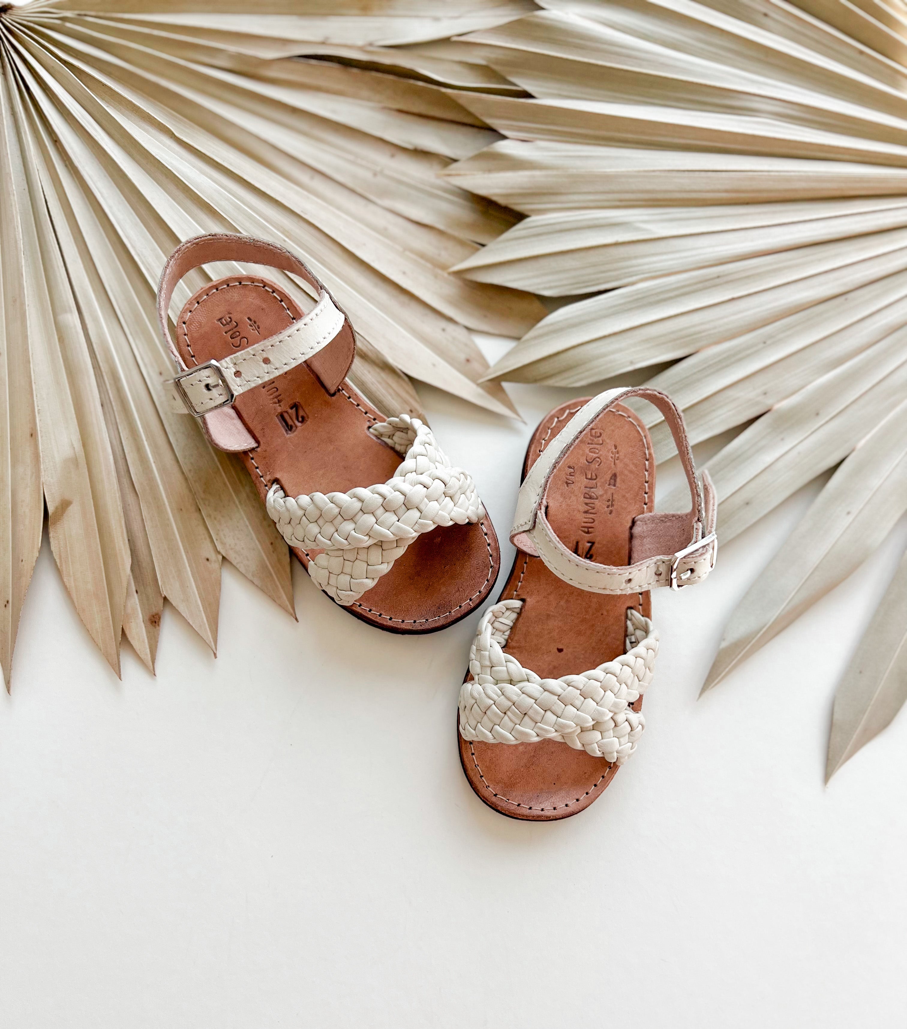 Zara Sandals | Cream Leather | Rubber Sole