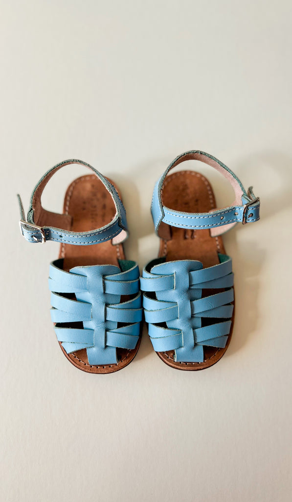 Finn Sandals  | Sky Blue Leather | Rubber Sole
